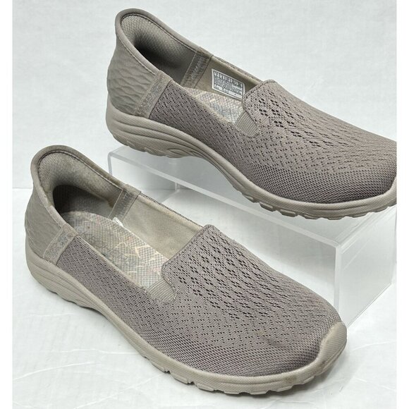 Skechers Slip Ins Womens Shoes Reggae Fest 2 158698 Guiding Light Size 7 Taupe - Picture 1 of 9